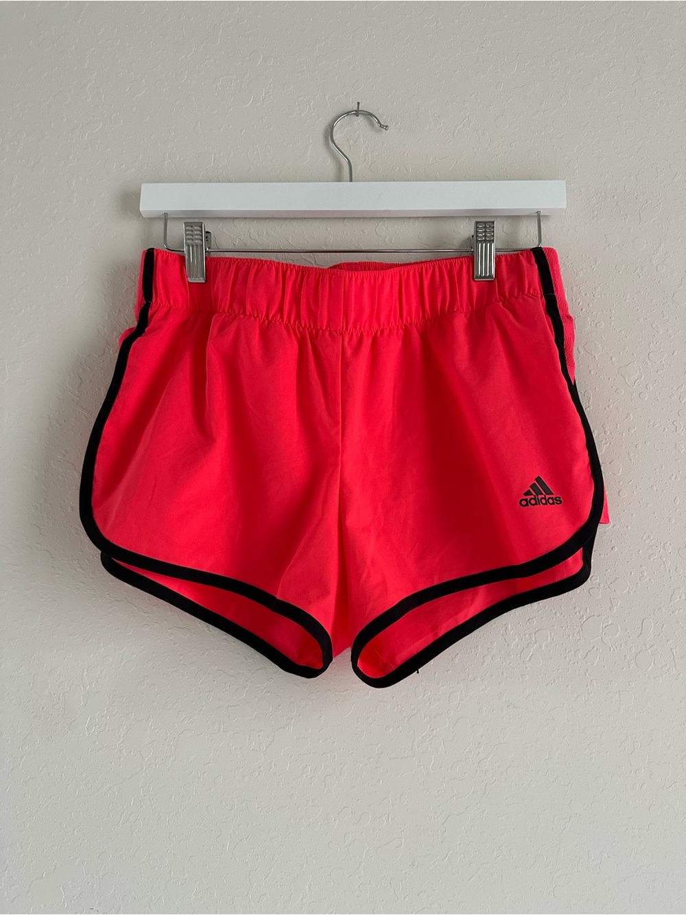 adidas Women’s Neon Pink Running Shorts with Black Trim